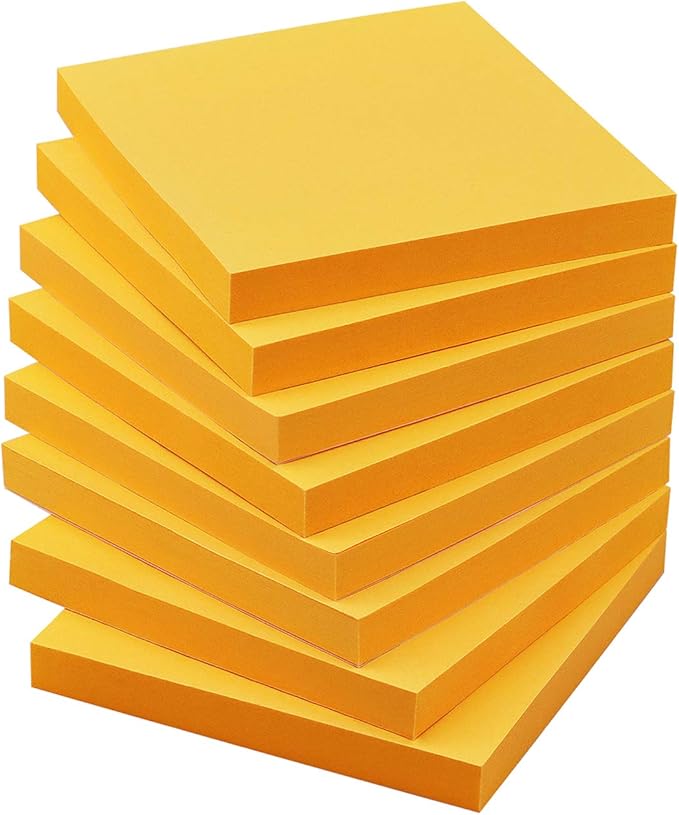Sticky Notes 3x3 Self-Stick Notes Bright Colors Sticky Notes 8 Pads 80 Sheet/Pad by EasternWolf