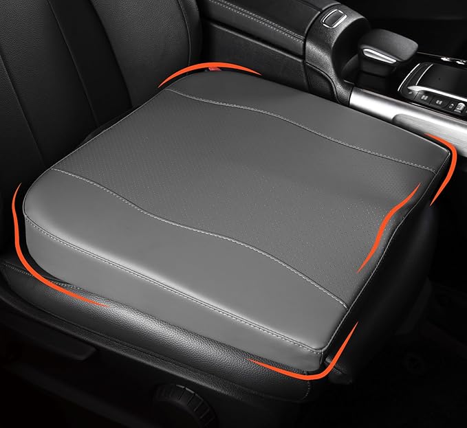 Car Seat Cushion, Comfort Memory Foam Car Cushions for Driving - Sciatica & Lower Back Pain Relief, Driver Seat Pillow for Auto, Office Chair, Wheelchair - Classic Grey-DeskLoop Office