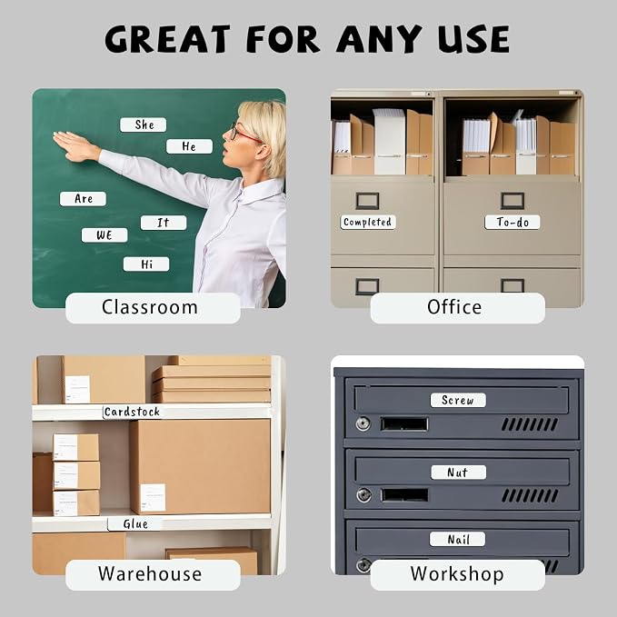 50Pcs Magnetic Dry Erase Labels Whiteboard Magnets Size 3.2"x1.2" Magnetic - Image 5