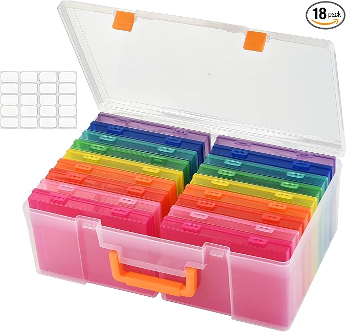 Photo Storage Box 5 x 7 Inches, 18 Inner Photo Cases by Haundry