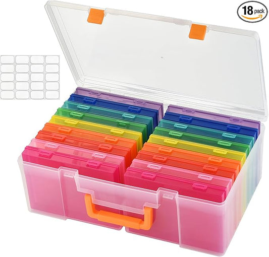 Photo Storage Box 5 x 7 Inches, 18 Inner Photo Cases by Haundry