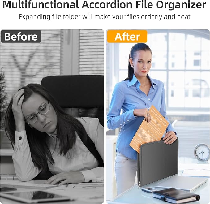 Fireproof Accordion File Organizer, Portable Expanding File Folder - Image 5