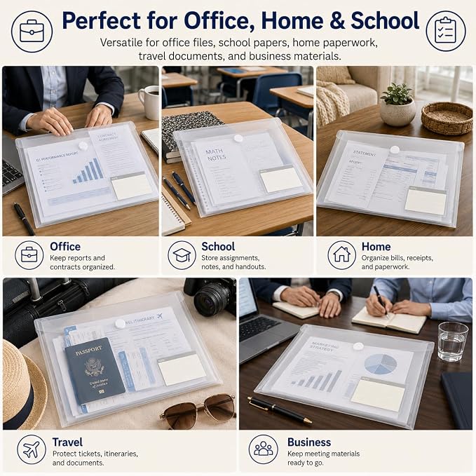 10 Pack Clear Folders for Documents Plastic Folders - Image 7