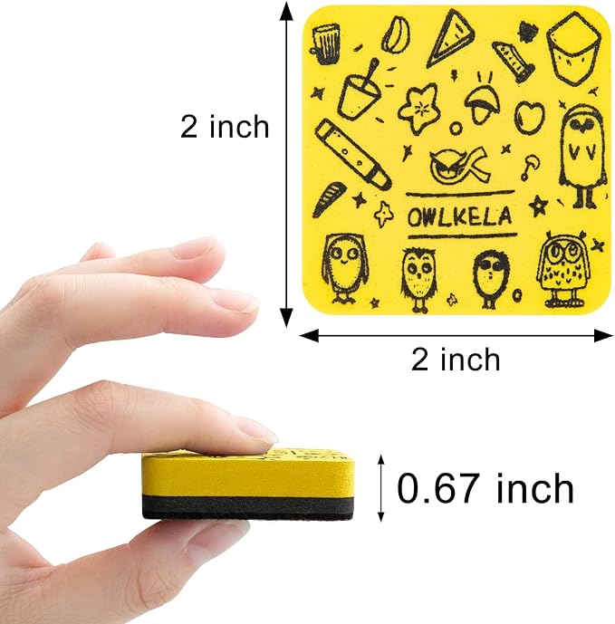 OWLKELA 30Pcs Dry Erase Erasers, Magnetic Whiteboard Eraser, Mini Whiteboard - Image 2