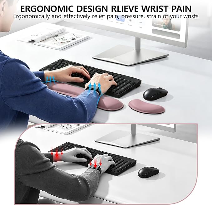 Wrist Rest for Computer Keyboard, Memory Foam Keyboard Wrists Rest, Ergonomic - Image 2