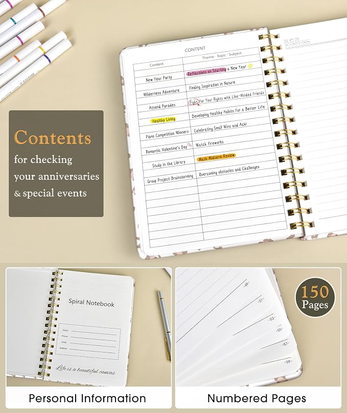 PAPEJOON Lined Spiral Journal Notebook - Image 2