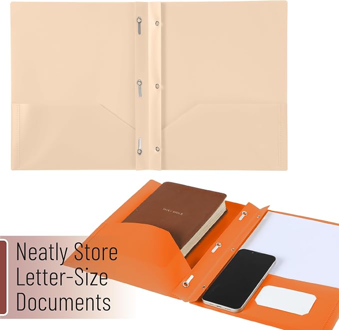 Mr. Pen- Plastic Folders with Pockets and Prongs, 5 Pack, Letter Size | Autumn - Image 7
