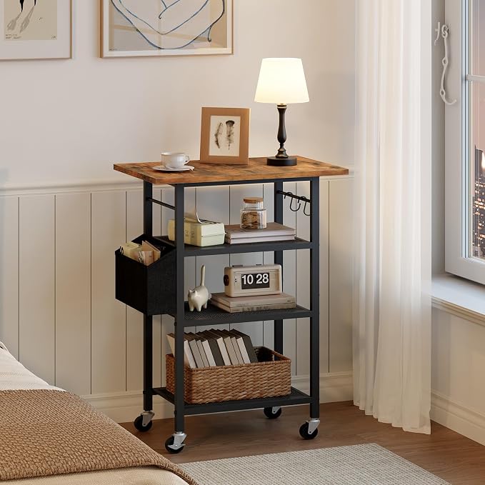 MAHANCRIS 4-Tier Printer Stand, Rolling Printer Table on Wheels, Industrial - Image 6