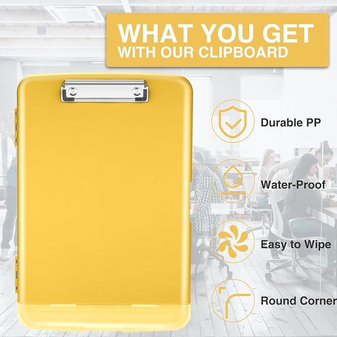 Sooez Clipboard with Storage, Clip Board 8.5 x 11 with Pen Holder, Plastic - Image 4
