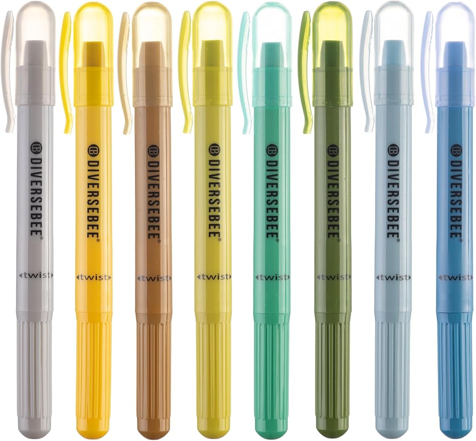 DIVERSEBEE Bible Highlighters and Pens No Bleed, 8 Pack Assorted Colors Gel by DiverseBee