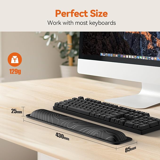TECKNET Wrist Rest for Computer Keyboard, Thicken Memory Foam Wrist Support Pad - Image 6