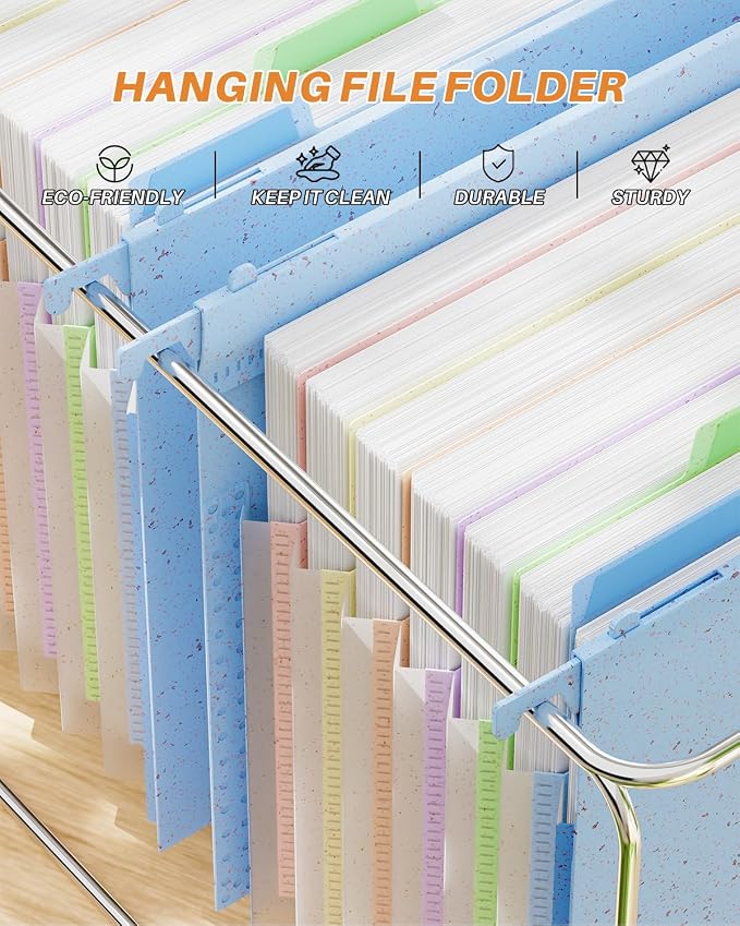 Ansook Legal Size Hanging File Folders, 1.2" Expandable 7 Accordion Pockets - Image 2