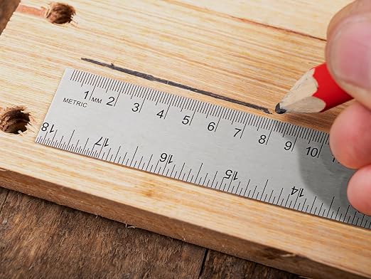 Metal Ruler with Cork Backing, 12+18 Inch Stainless Steel Rulers 12 Inch 18 - Image 4