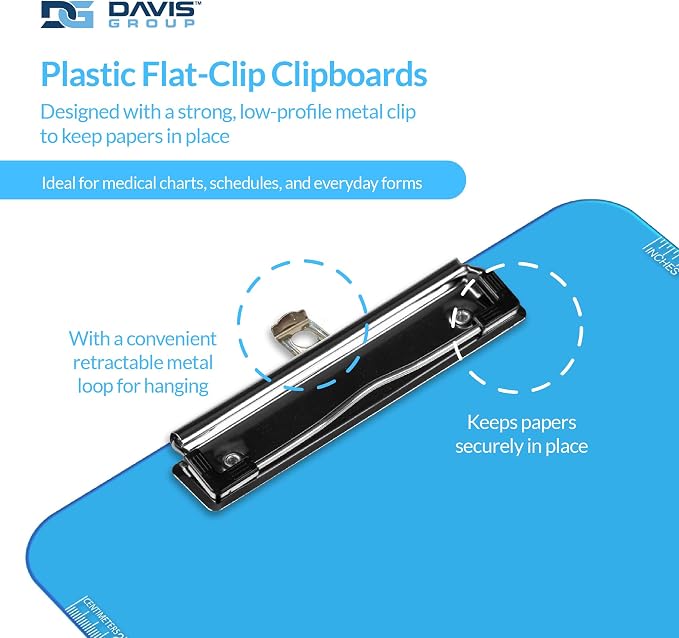 Pack of 6 Plastic Clipboards - Image 2