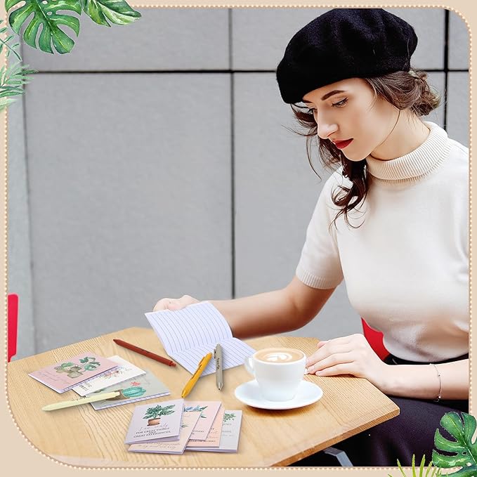 24 Set/48 Pcs Positive Affirmation Gift Set Gratitude Notebooks with Pens Small Bags Motivational Encouragement Notepads Daily Affirmations Journal for Women Stress Relief Self Care (Flower)