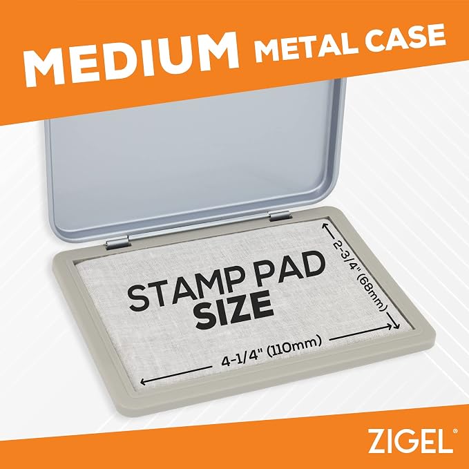 2 Pack Metal Case Stamp Pad Medium Size, Magenta Purple Color - Image 5