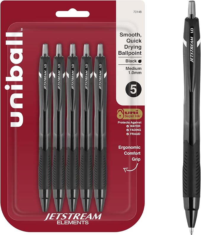 uniball Jetstream Elements Ballpoint Pens, Medium Point, 5 Pack by uni-ball
