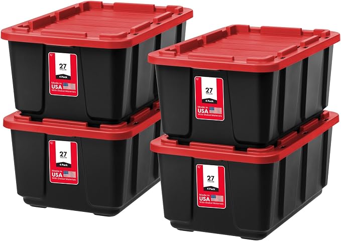 IRIS USA 4-Pack 27 Gallon Storage Bins by IRISUSA