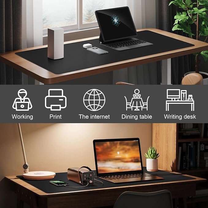 DAWNTREES Desk Mat Protector, PU Leather Desk Pad, Non Slip, Large Mouse Pad - Image 3