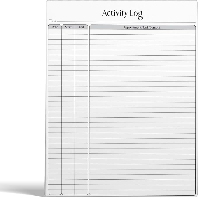 Better Office Products Activity Log Notepad, 8.5" x 11", Planning Note Pad by BetterOfficeProducts