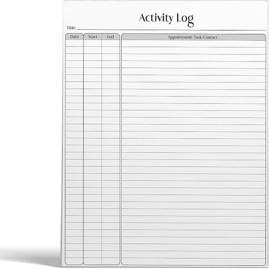 Better Office Products Activity Log Notepad, 8.5" x 11", Planning Note Pad by BetterOfficeProducts