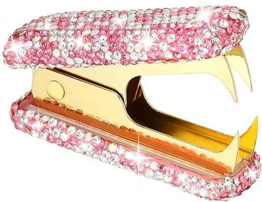 Pink Bling Rhinestone Staple Remover, Cute Crystal Thumb Tack Puller by Buqoo