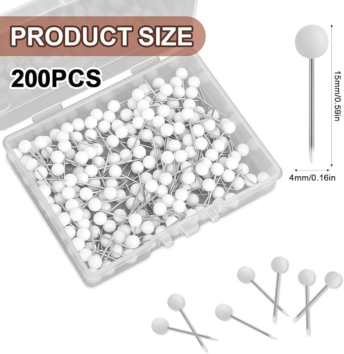 200pcs Map Push Pins, Round Head Map Tacks - Image 2