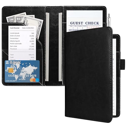 ACdream Server Books for Waitress, Guest Book Note Pad, Cute Pocket Leather by ACdream