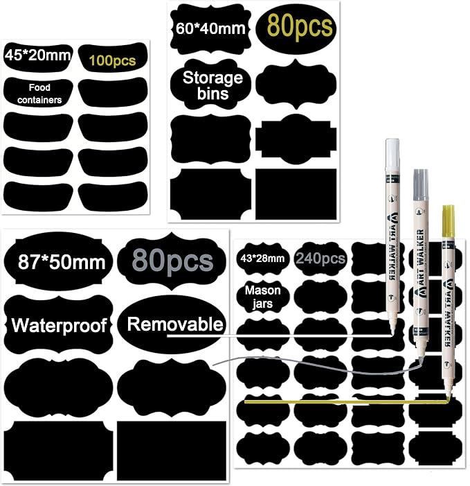 Chalkboard Labels-500Pcs Black Removable Labels by Unknown