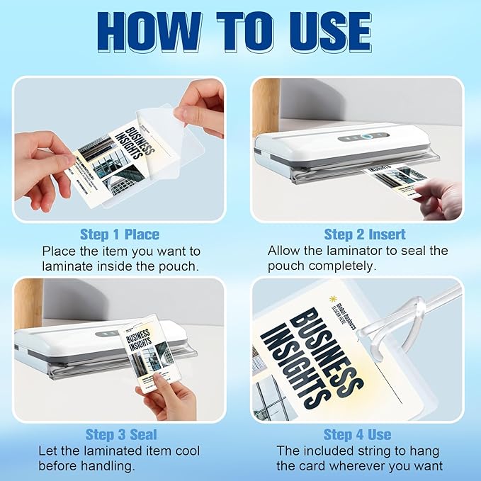 100 Pieces 7 Mil 2 1/2" x 4 1/4" Luggage Tag Laminating Pouches with Slot Hole Thermal Laminate Pouch Tags Kit Resealable for Work Permits Pass Cards Student ID Cards (100, 7 Mil)-DeskLoop Office