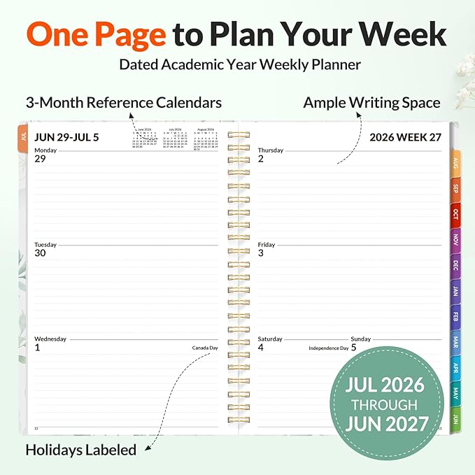 SUNEE Academic Planner 2026-2027 – Weekly & Monthly Planner, July 2026 to June - Image 2