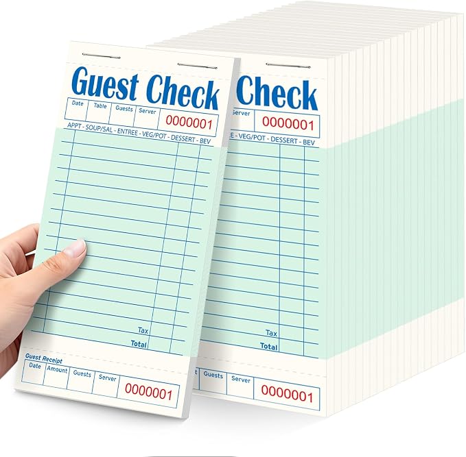 ZPARIK 20 Pack/1000 Tickets Guest Checks Books by ZPARIK