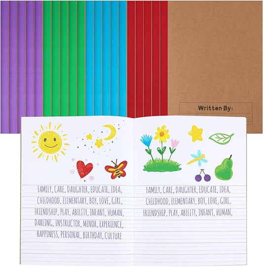 Henoyso 20 Pcs Primary Composition Notebook 9 3/4 x 7 1/2 Inch Kids Journal, Back to School Supplies, K-2 Primary Writing Notebook for Kids Student Draw and Write Story Journal (Fresh Color)-DeskLoop Office