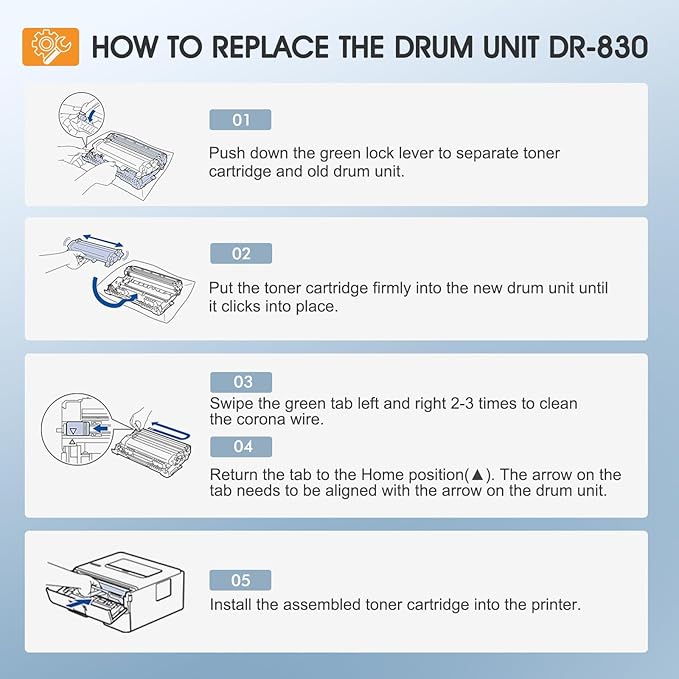 DR-830 DR830 Drum Unit Black 2 Pack Compatible Replacement for Brother DR830 DR 830 DR-830 for HL-L2400D L2405W L2460DW L2460DWXL L2865DW L2480DW DCP-L2640DW MFC-L2807DW L2820DW L2820DWXL Printer Ink-DeskLoop Office