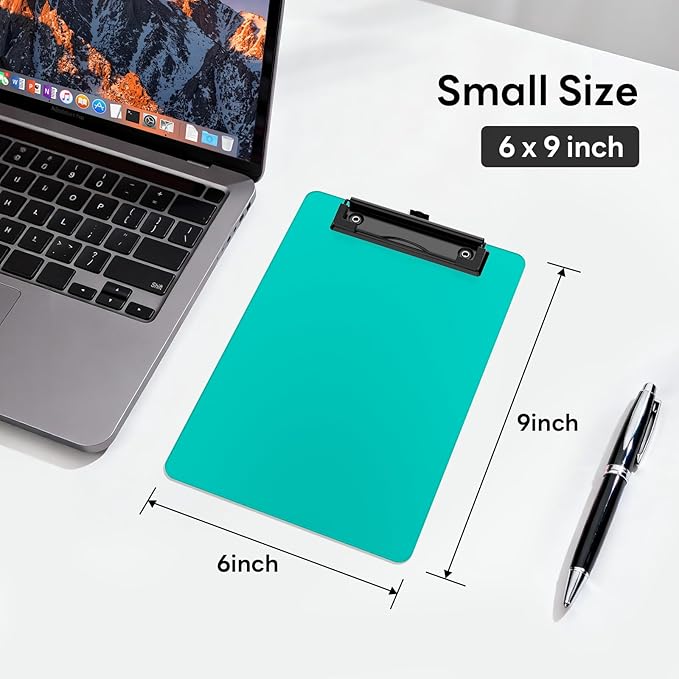 6 Pack Colorful Small Clipboard, A5 Mini Clip Board | Black Clip, 9 x 6" - Image 2