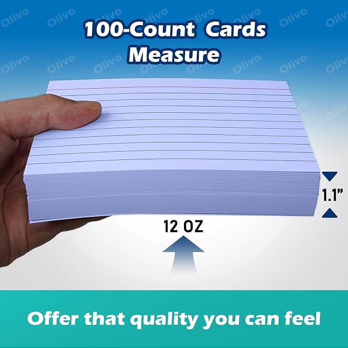 Purple Index Cards 4x6 Lined Ruled Flash Note Cards 100 Count, 220 GSM Heavy - Image 4