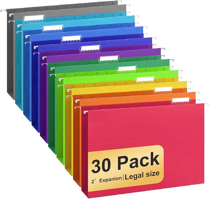 Hanging File Folders Legal Size, 30 Pack File Folders by YOPCDJ