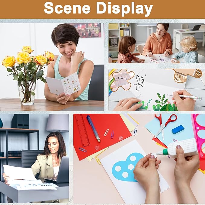 120 Sheets Bright White Cardstock 8.5 x 11 Certificate Paper, 92lb Heavyweight White Card Stock Printer Paper for DIY Cards, Business Cards, Invitations, Menus-DeskLoop Office