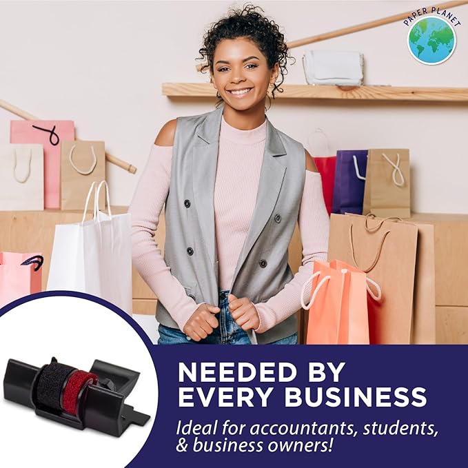 Red and Black Printing Calculator Ribbons Compatible with IR40T by Paper Planet | Replacement Adding Machine Ink Ribbon Compatible with Select Canon, Casio, Sharp, and Victor IR40T | 5 Pack-DeskLoop Office