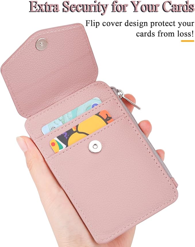 Teskyer ID Badge Holder with Lanyard, Lanyard Wallet, Lychee Dark Pink | 4-Card - Image 4