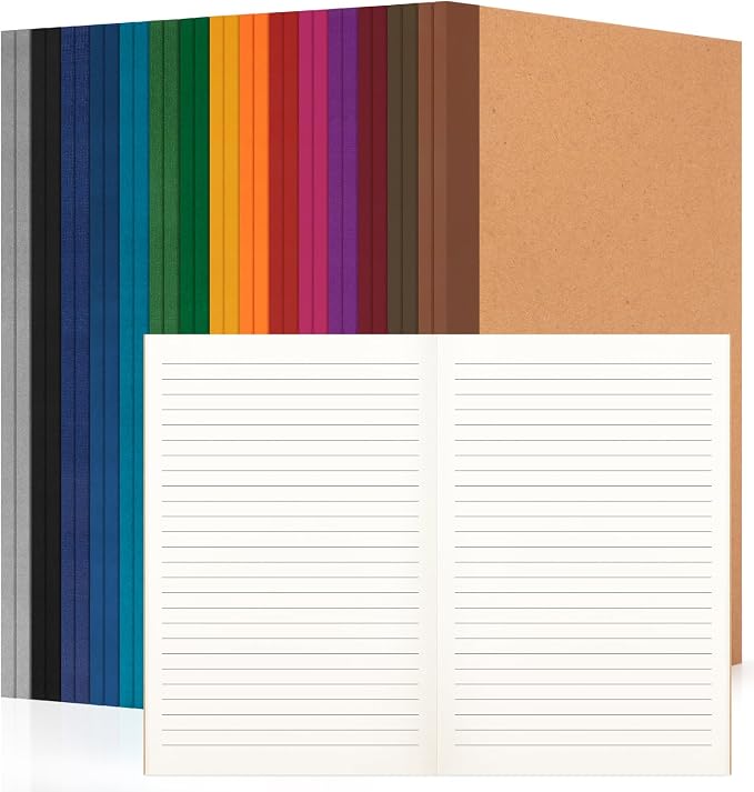 ALKALO 30 Pack Lined Notebook Journals Bulk, A5 College Ruled Composition by ALKALO