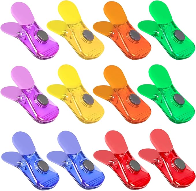 Bag Clips, 12 Pack Chip Clips, Magnetic Bag Clip by NinthFive