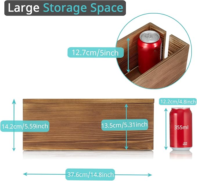 Large Cable Management Box, Burnt Wood Cord Organizer Box - Image 3
