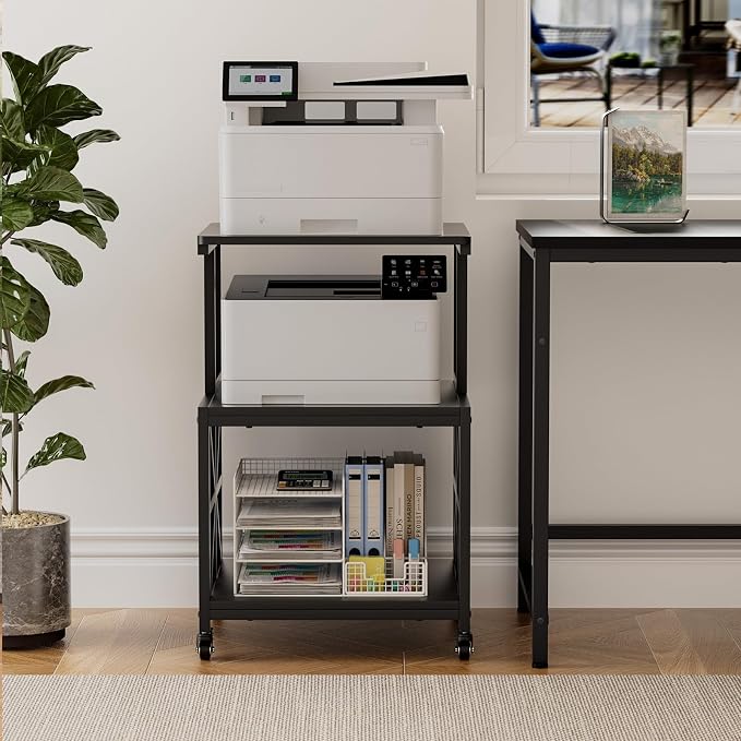 GreenForest Printer Stand with Lockable Wheels, Heavy Duty Printer Table | - Image 7