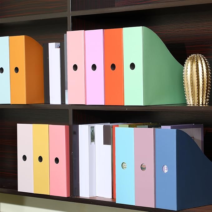 Colarr 24 Pcs Cardboard Magazine Holders 12 Colors Magazine Storage Box - Image 5