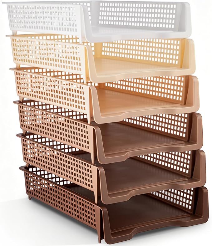 Geetery Set of 6 Turn in Trays Classroom Plastic Trays by Geetery