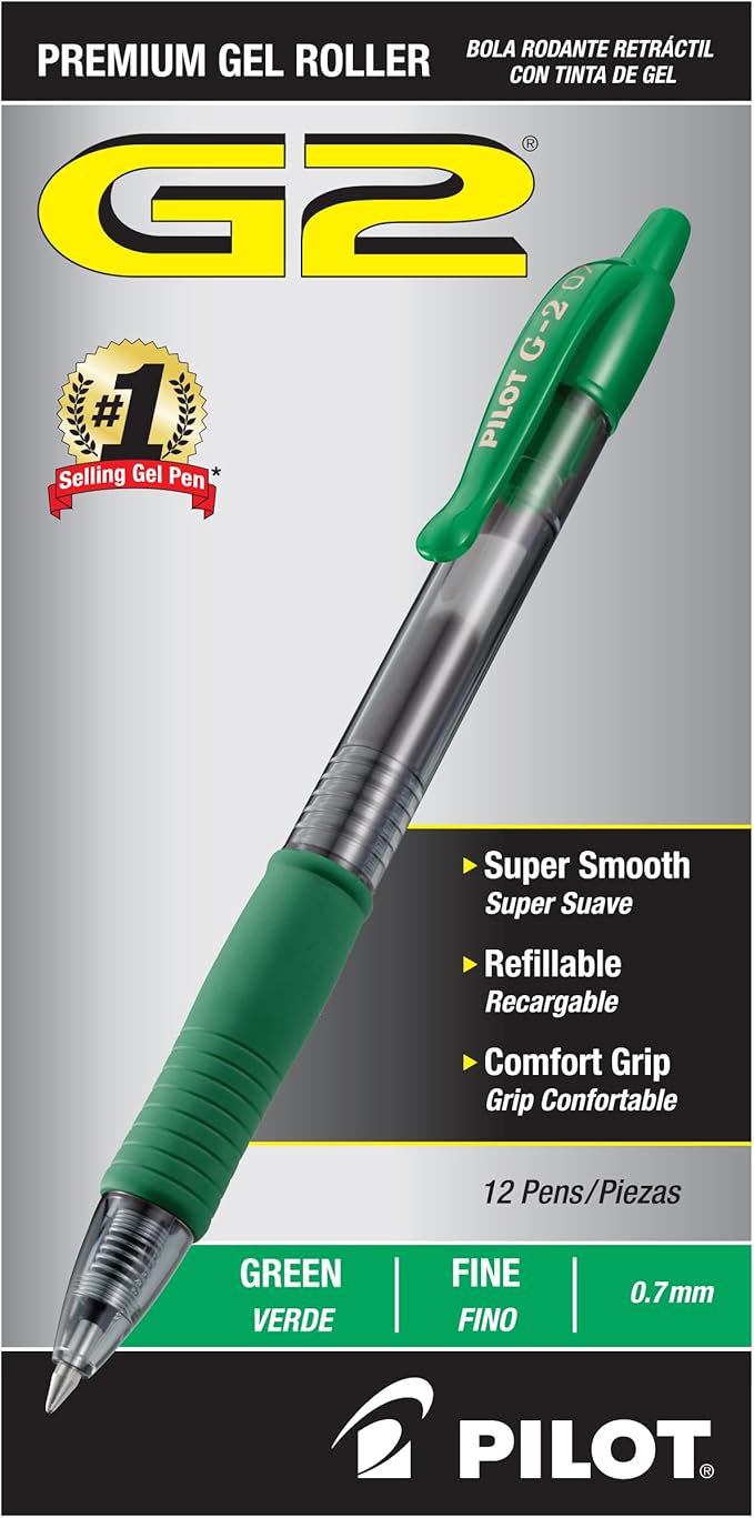 Pilot G2 Premium Gel Roller Pens, Fine Point 0.7 mm, Journaling, and Office by PilotCorporationofAmerica