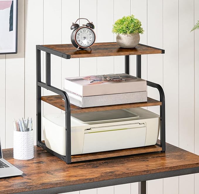 HOOBRO Printer Stand, 3-Tier Desktop Printer Table, Under Desk Printer Storage - Image 4