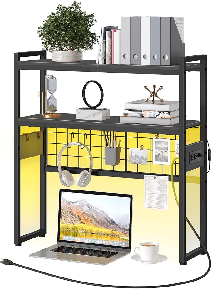 HOOBRO Desktop Bookcase, 2-Tier Office Desktop Organizer, 29.9" Wooden Storage - Image 9