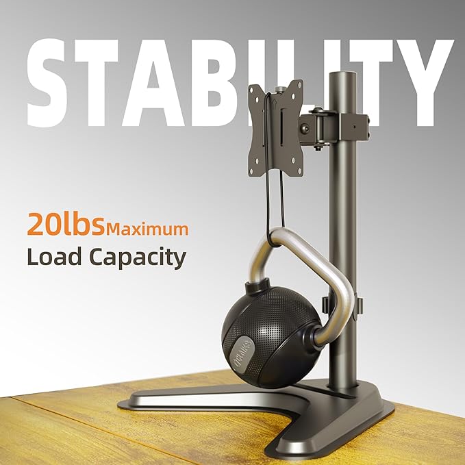 Claiks Monitor Mount, Ergonomic Adjustable Monitor Stand for Max 32 inch Screens, Adjustable Stand up to 20 lbs, VESA Mounting Holes 75&100mm, Black-DeskLoop Office